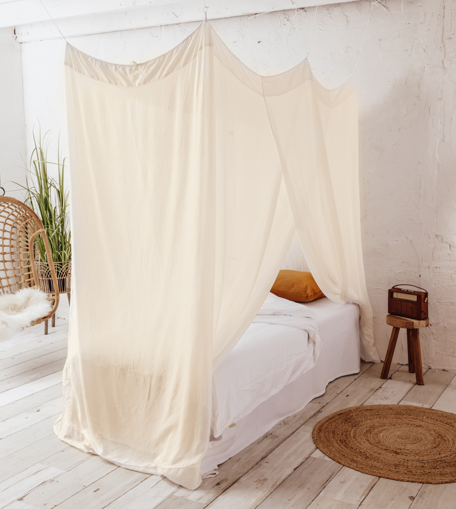Deconet Bamboestof Klamboe - Imon - L210x B100cm Offwhite- 1 pers