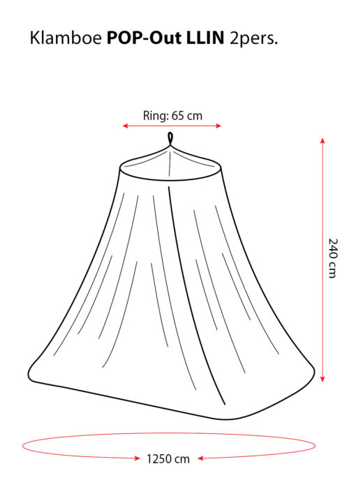 Travelnet reisklamboe Pop Out II - geïmpregneerd - Omtrek1250cmx H240cm - Topring 65cm 2pers - Afbeelding 4
