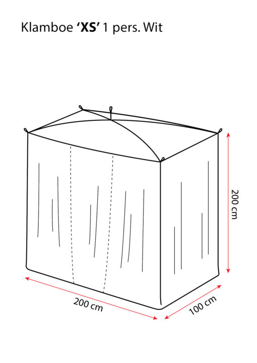 Deconet Klamboe - X Solo- Topframe 160cm L200cm x B100cm - WIT - 1pers - Afbeelding 2