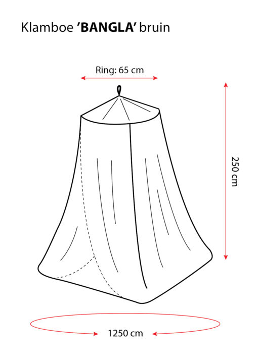Deconet klamboe - Bangla - Topring 65cm /1250cm omtrek LICHTBRUIN- 1-2 pers - Afbeelding 2