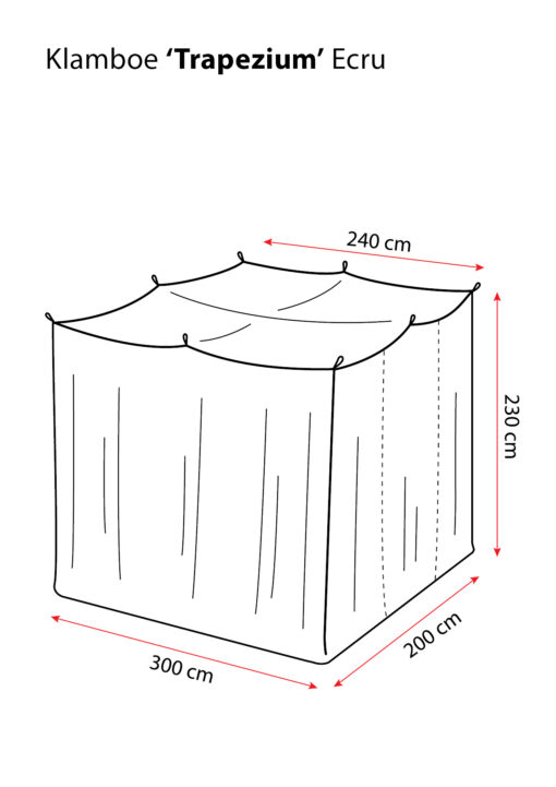 Deconet klamboe TRAPEZIUM- ECRU L300cm én L240cm x B200cm 2 pers - Afbeelding 2