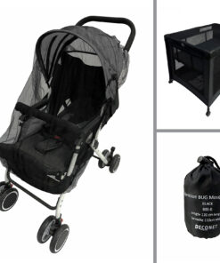 Klamboe Buggy, campingbedje en ledikantje BLACK 110x 120cm