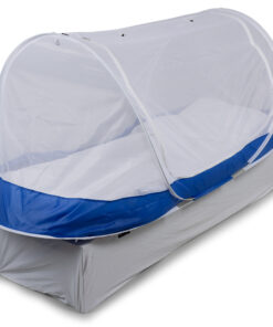 Travelnet Pop-up klamboetent PURE, L210x B80x H85cm, 1 persoon, Blauw/ Wit
