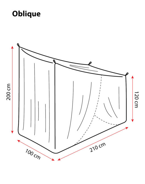 Deconet klamboe OBLIQUE - WIT- L210cm x H120cm én H200cm x B100cm 1 pers - Afbeelding 8