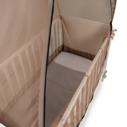 Deconet Pop out klamboetent voor ledikant, 130x70cm, bruin - Afbeelding 4