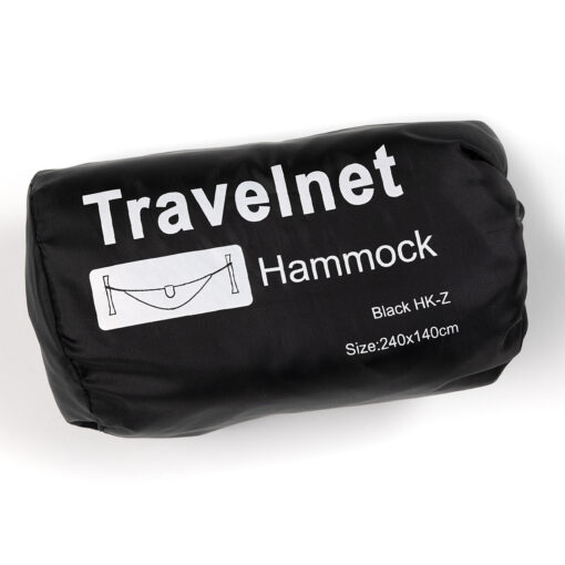 Travelnet Hangmat L240 x B140 - Zwart- 1 persoons - Afbeelding 2