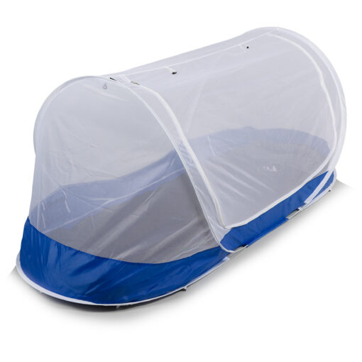 Travelnet Pop-up klamboetent PURE, L210x B80x H85cm, 1 persoon, Blauw/ Wit - Afbeelding 3