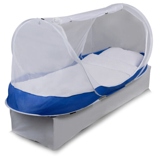 Travelnet Pop-up klamboetent PURE, L210x B80x H85cm, 1 persoon, Blauw/ Wit - Afbeelding 2