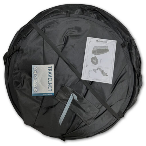 Travelnet Pop-up klamboetent geïmpregneerd, L210x B80x H85cm, zwart, 1 persoon - Afbeelding 5
