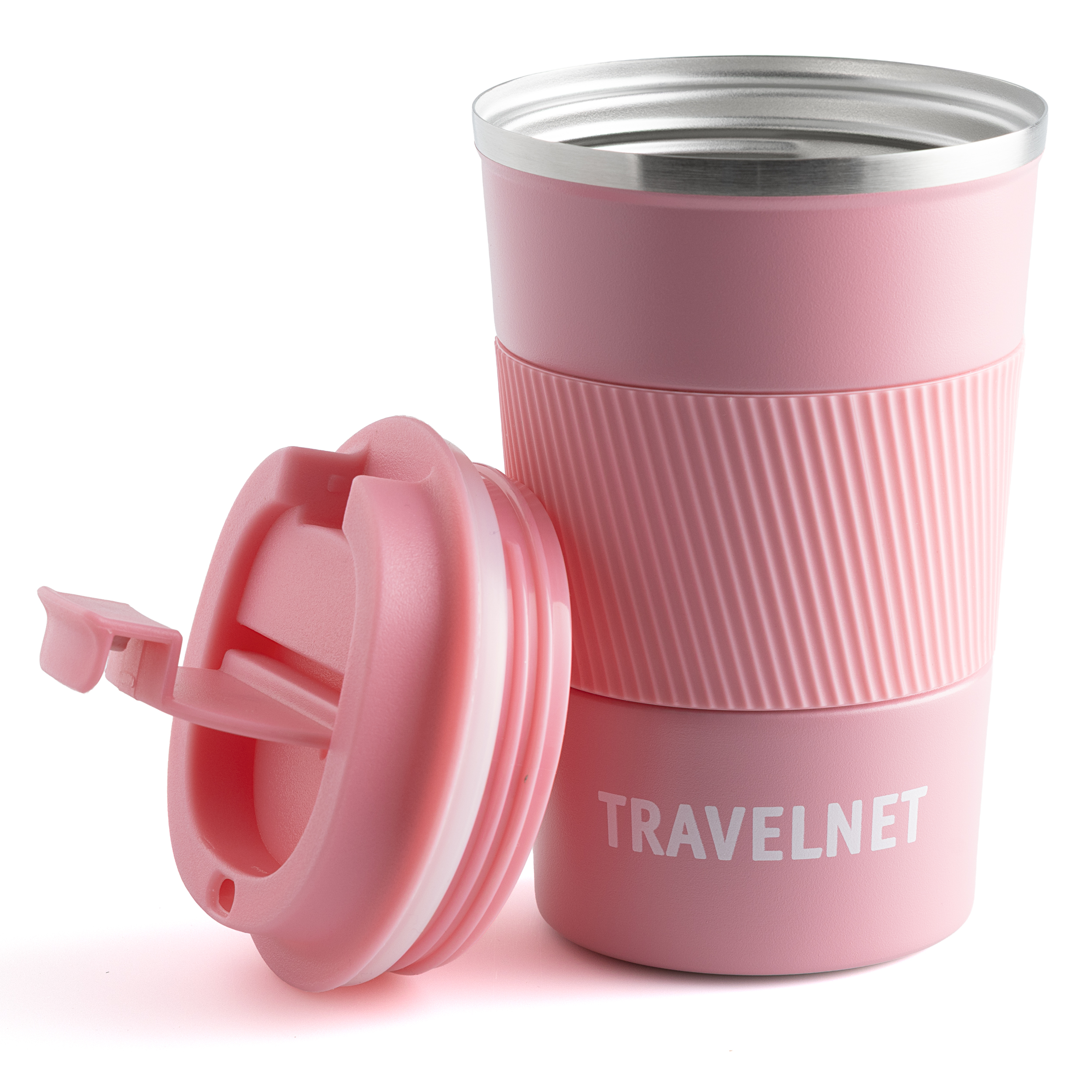 Travelnet thermosbeker – koffiebeker voor onderweg – reisbeker voor koffie en thee – 380 ml – roestvrij staal