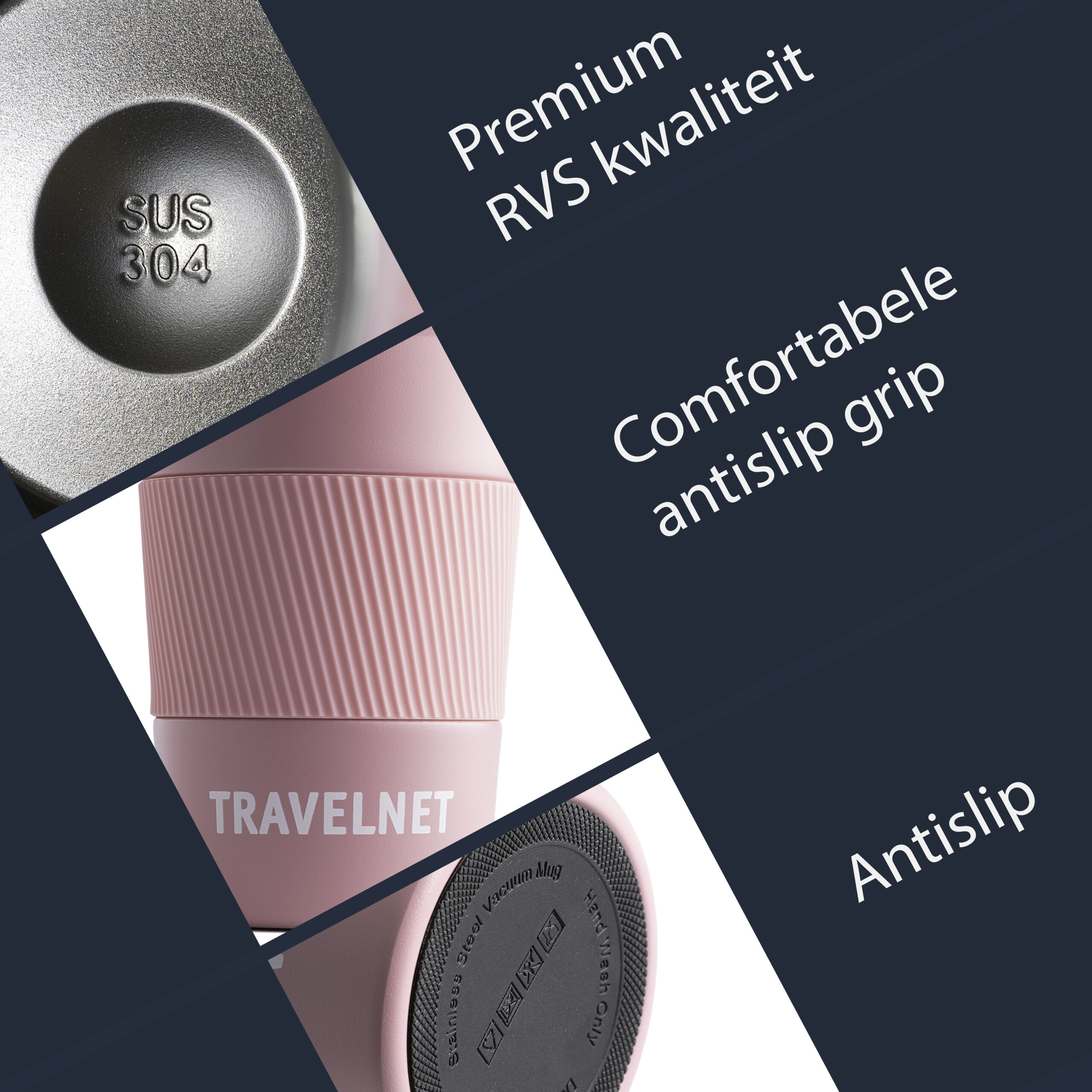 Travelnet thermosbeker – koffiebeker voor onderweg – reisbeker voor koffie en thee – 380 ml – roestvrij staal - Afbeelding 6