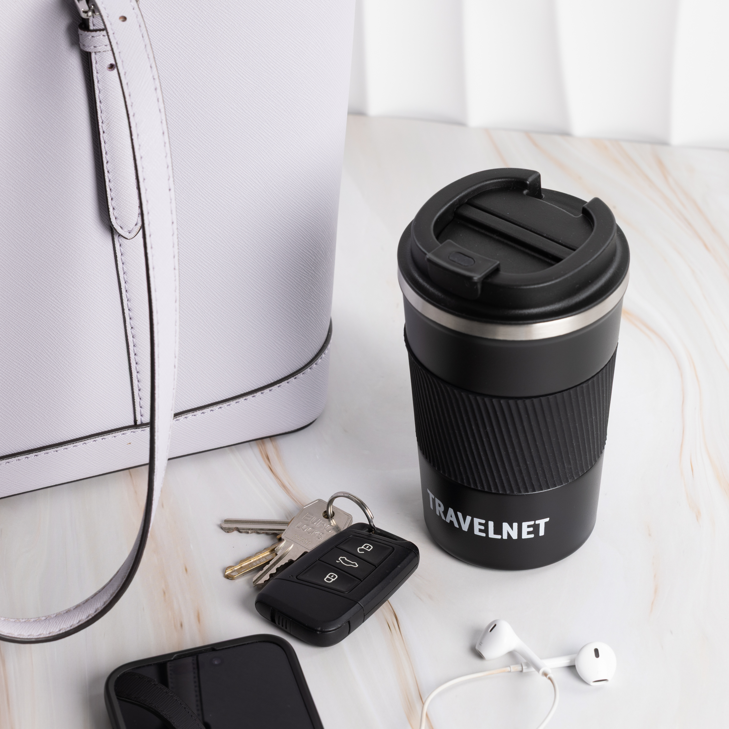 Travelnet thermosbeker – koffiebeker voor onderweg – reisbeker voor koffie en thee – 380 ml – roestvrij staal - Afbeelding 10