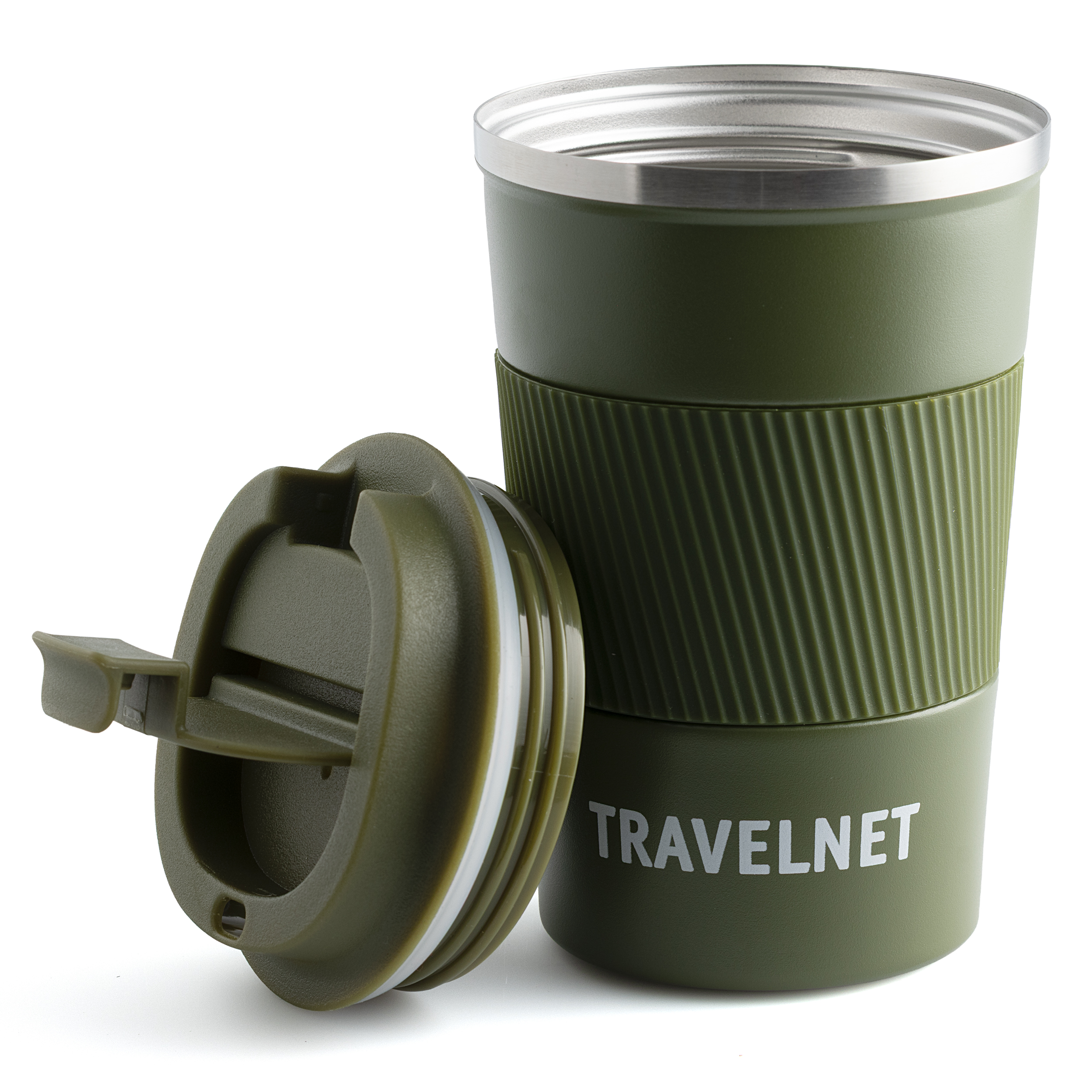 Travelnet thermosbeker – koffiebeker voor onderweg – reisbeker voor koffie en thee – 380 ml – roestvrij staal
