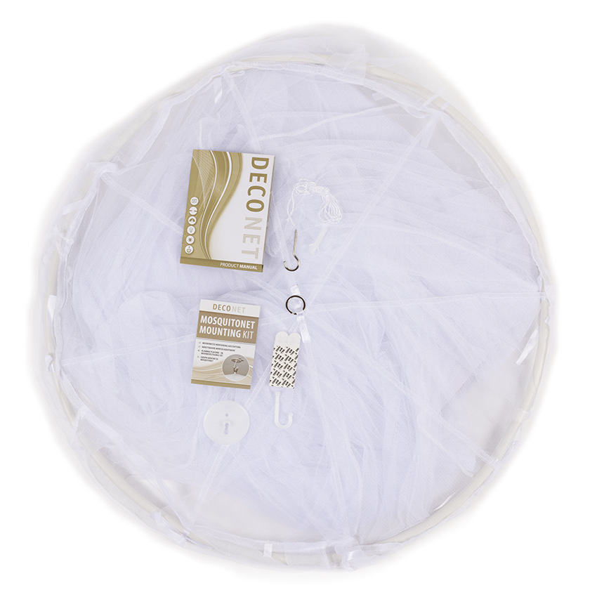 Deconet klamboe - Bangla - Topring 65cm /1250cm omtrek WIT - 1-2 pers - Afbeelding 7