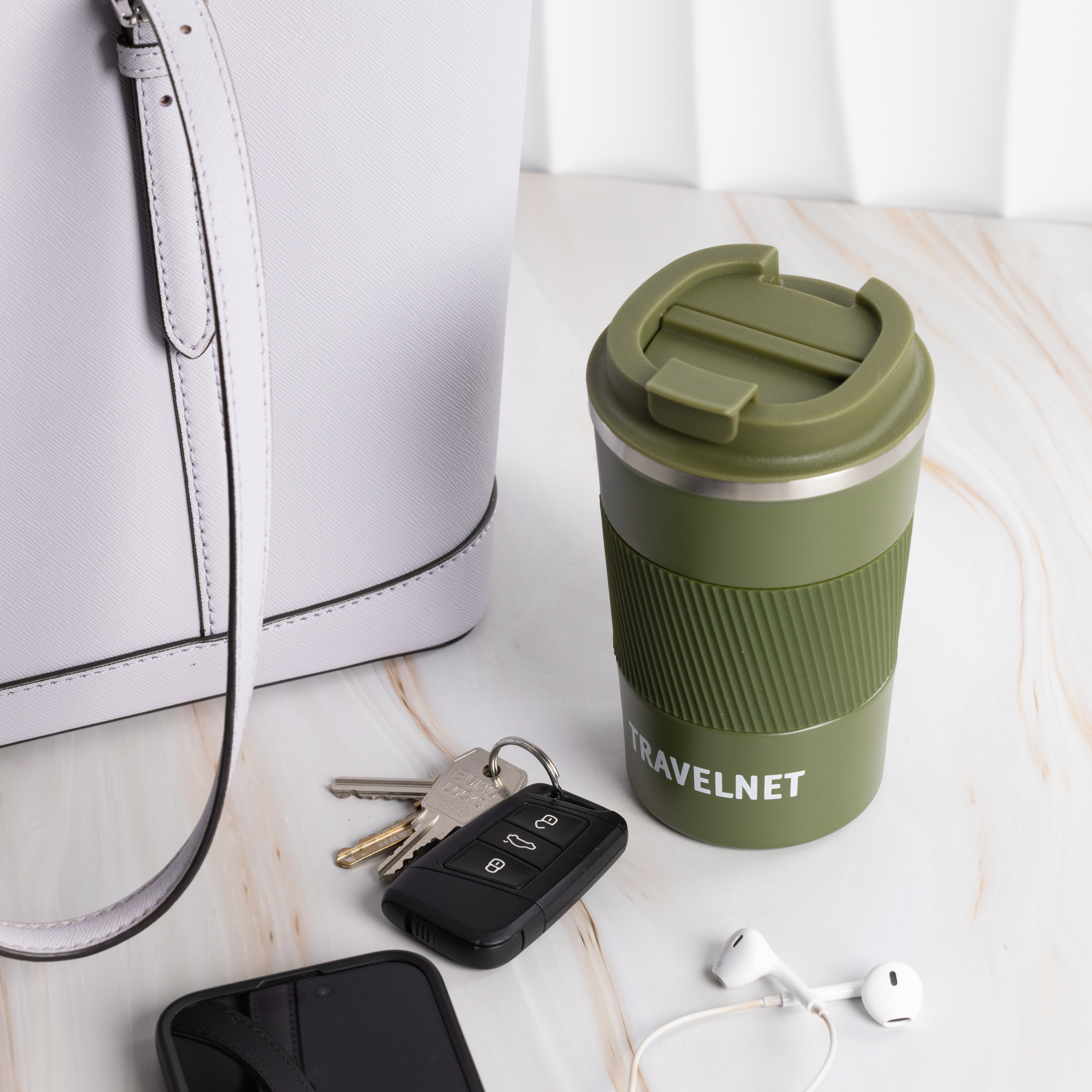 Travelnet thermosbeker – koffiebeker voor onderweg – reisbeker voor koffie en thee – 380 ml – roestvrij staal - Afbeelding 10