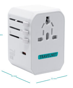 Alternative view of Travelnet Wereldstekker met USB-C (PD) 70W – Universele Reisstekker – 3x USB-C & 2x USB-A – Snellader