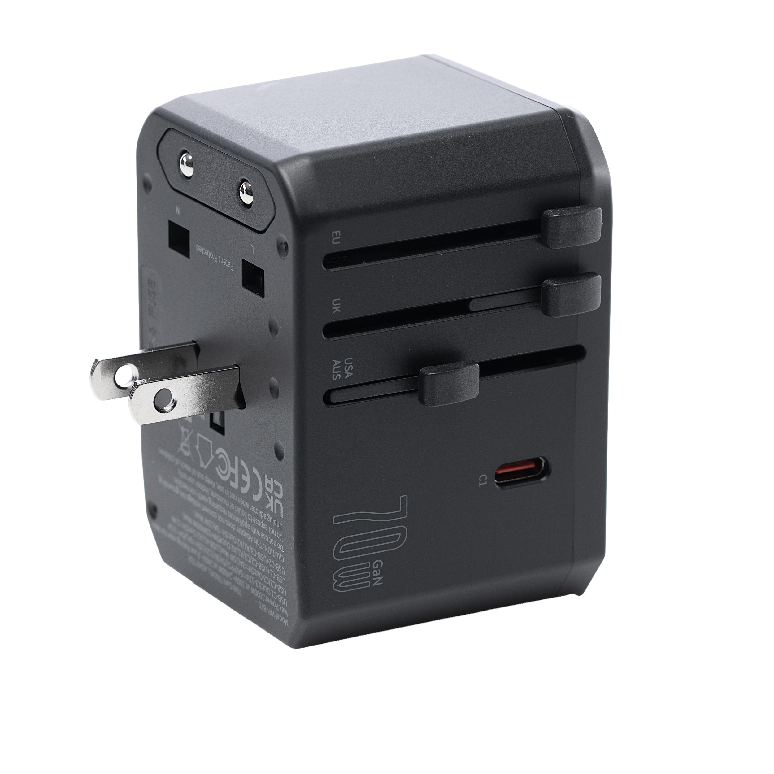 Travelnet Wereldstekker met USB-C (PD) 70W – Universele Reisstekker – 3x USB-C & 2x USB-A – Snellader - Afbeelding 4