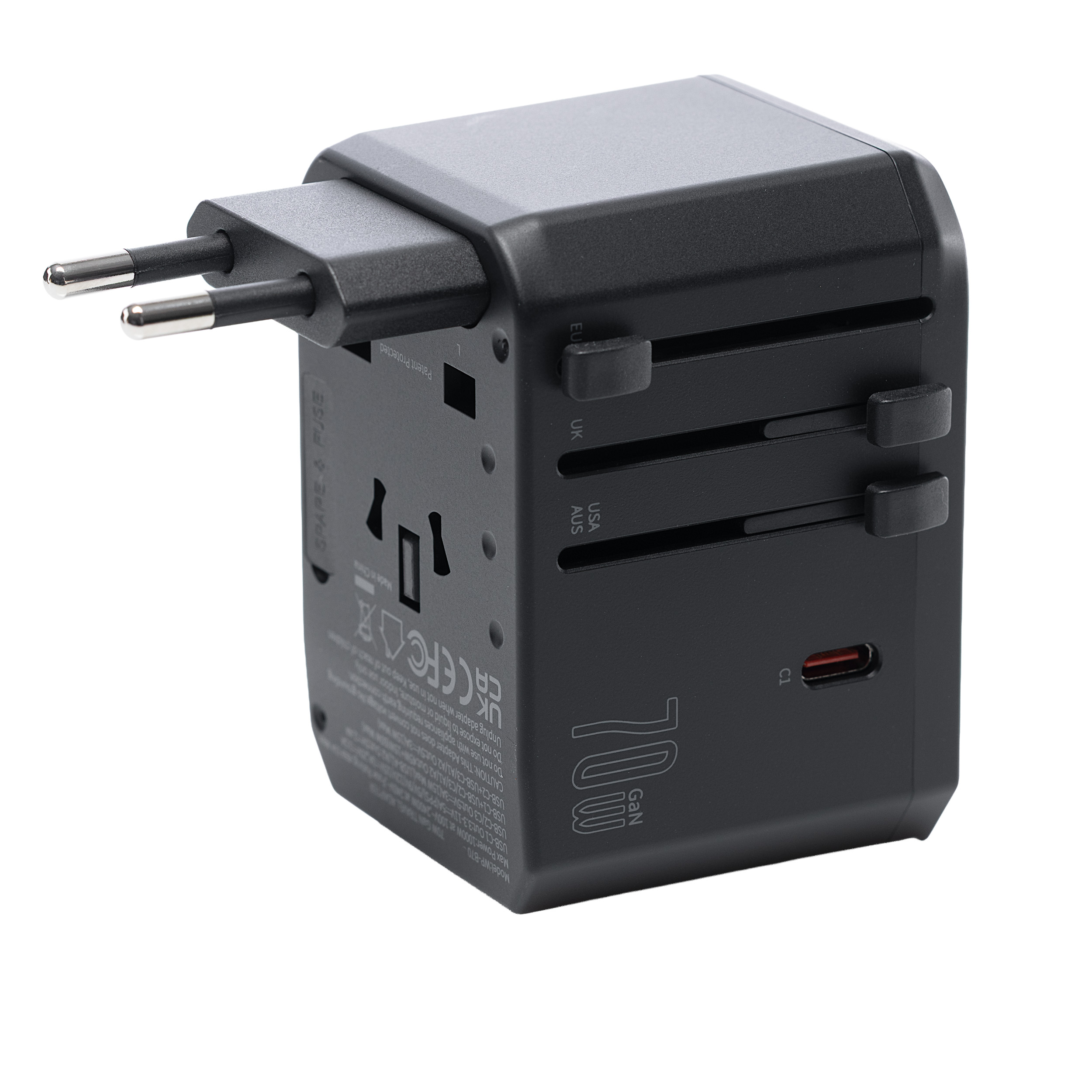 Travelnet Wereldstekker met USB-C (PD) 70W – Universele Reisstekker – 3x USB-C & 2x USB-A – Snellader - Afbeelding 6