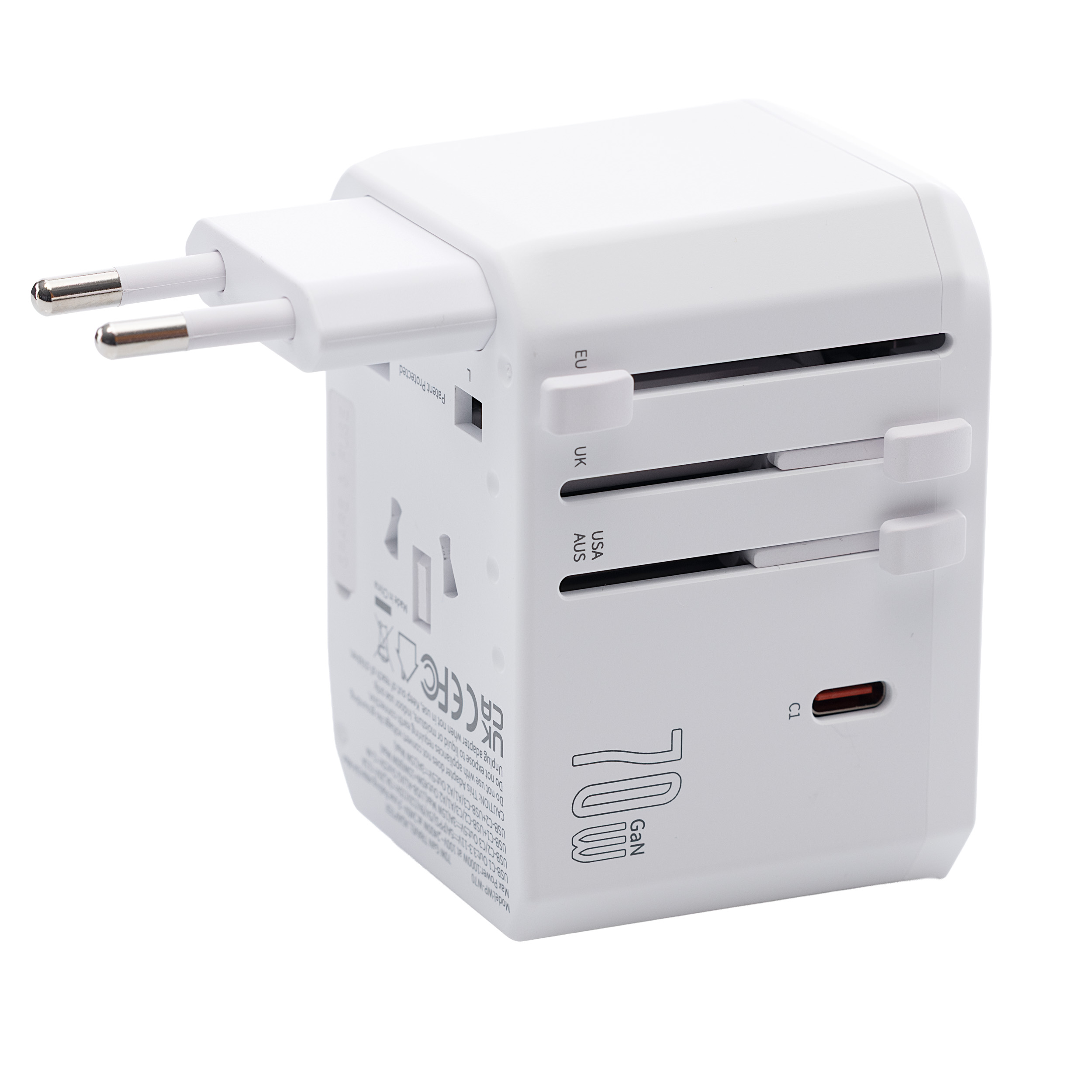 Travelnet Wereldstekker met USB-C (PD) 70W – Universele Reisstekker – 3x USB-C & 2x USB-A – Snellader - Afbeelding 5