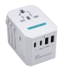 Travelnet Wereldstekker met USB-C (PD) 70W – Universele Reisstekker – 3x USB-C & 2x USB-A – Snellader