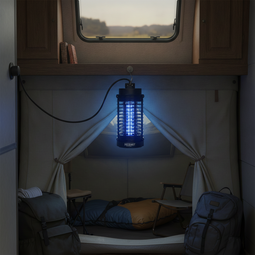 Deconet Elektrische insectenlamp LED 3Watt UV licht - Bereik 15 m² - Muggen- en vliegenlamp - Afbeelding 2