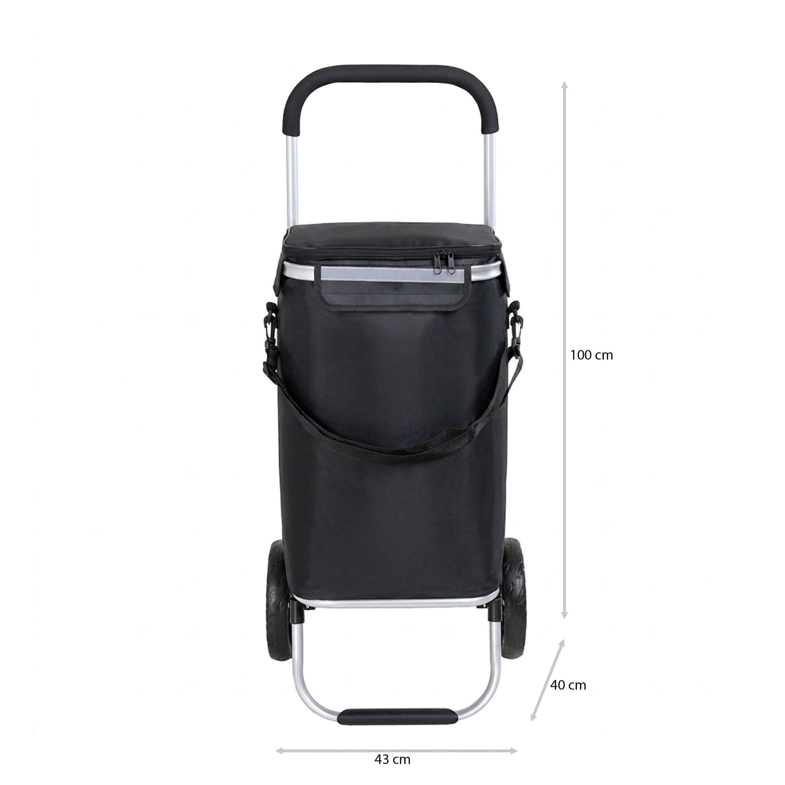 Travelnet Boodschappenwagen 40L, met koelvakje, inklapbaar, aluminium frame - Afbeelding 5