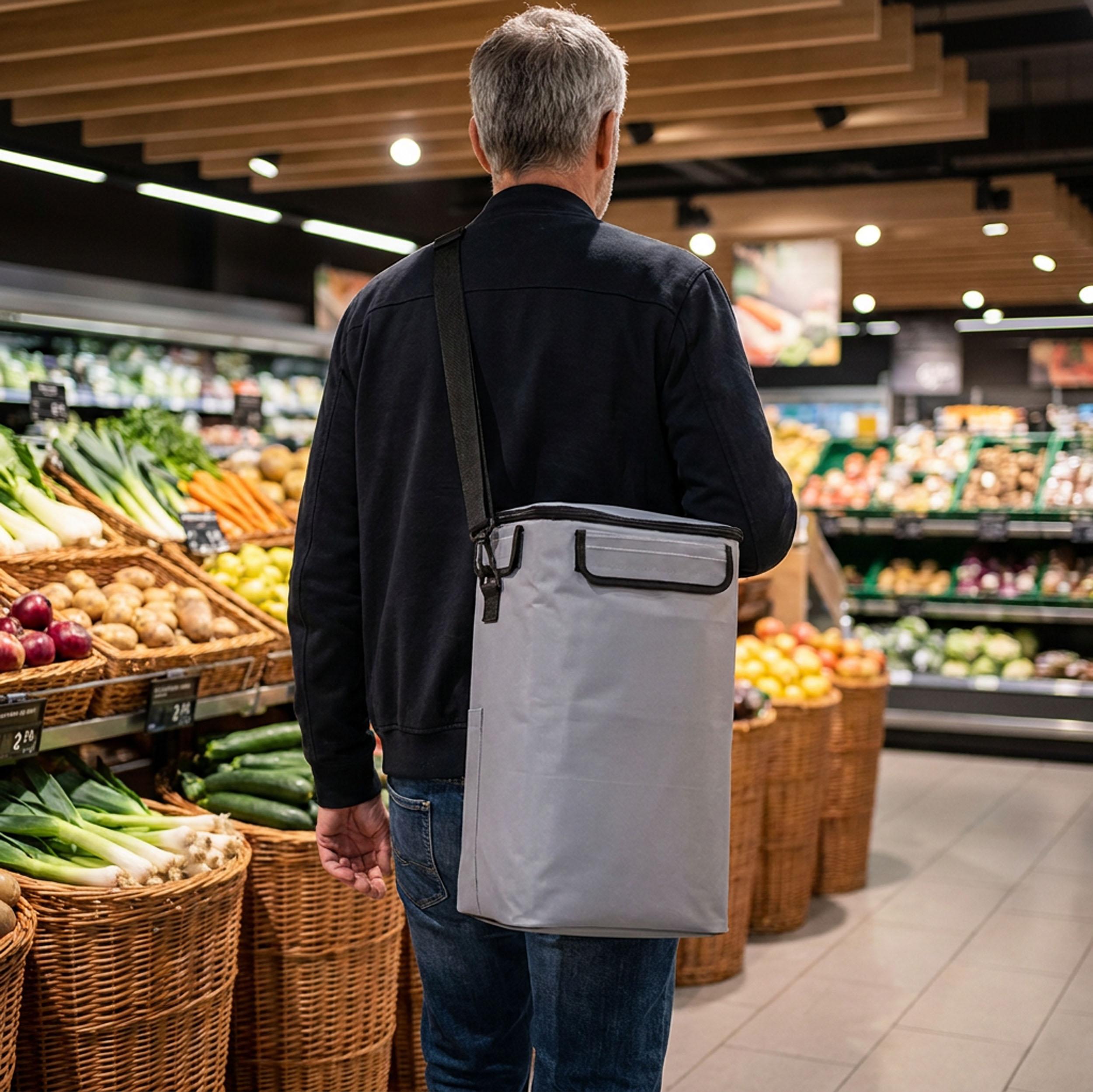 Travelnet boodschappentrolley met volledige koeltas. 40liter, inklapbaar, met wielen - Afbeelding 4