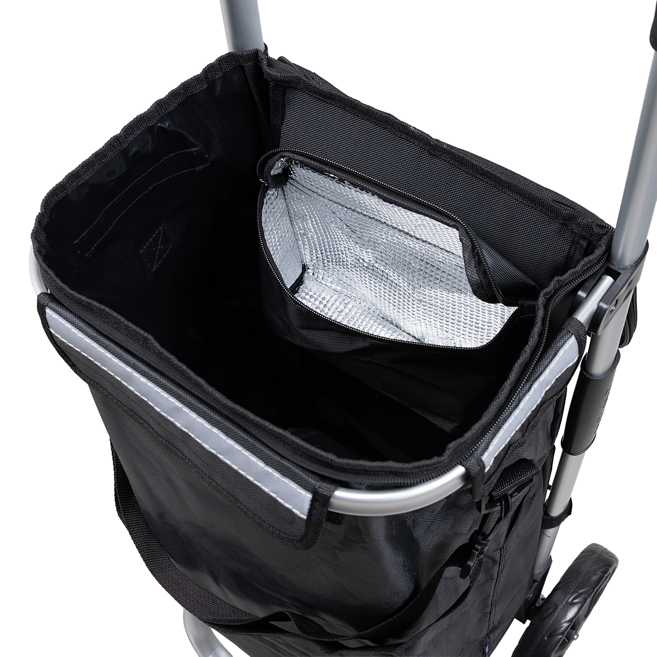 Travelnet Boodschappenwagen 40L, met koelvakje, inklapbaar, aluminium frame - Afbeelding 4