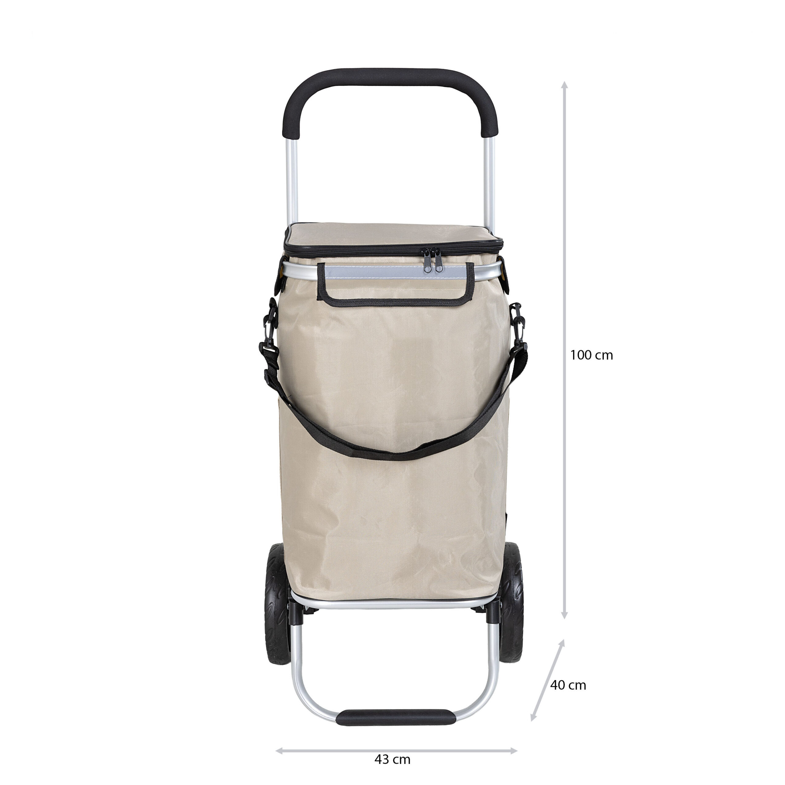 Travelnet Boodschappenwagen 40L, met koelvakje, inklapbaar, aluminium frame - Afbeelding 5