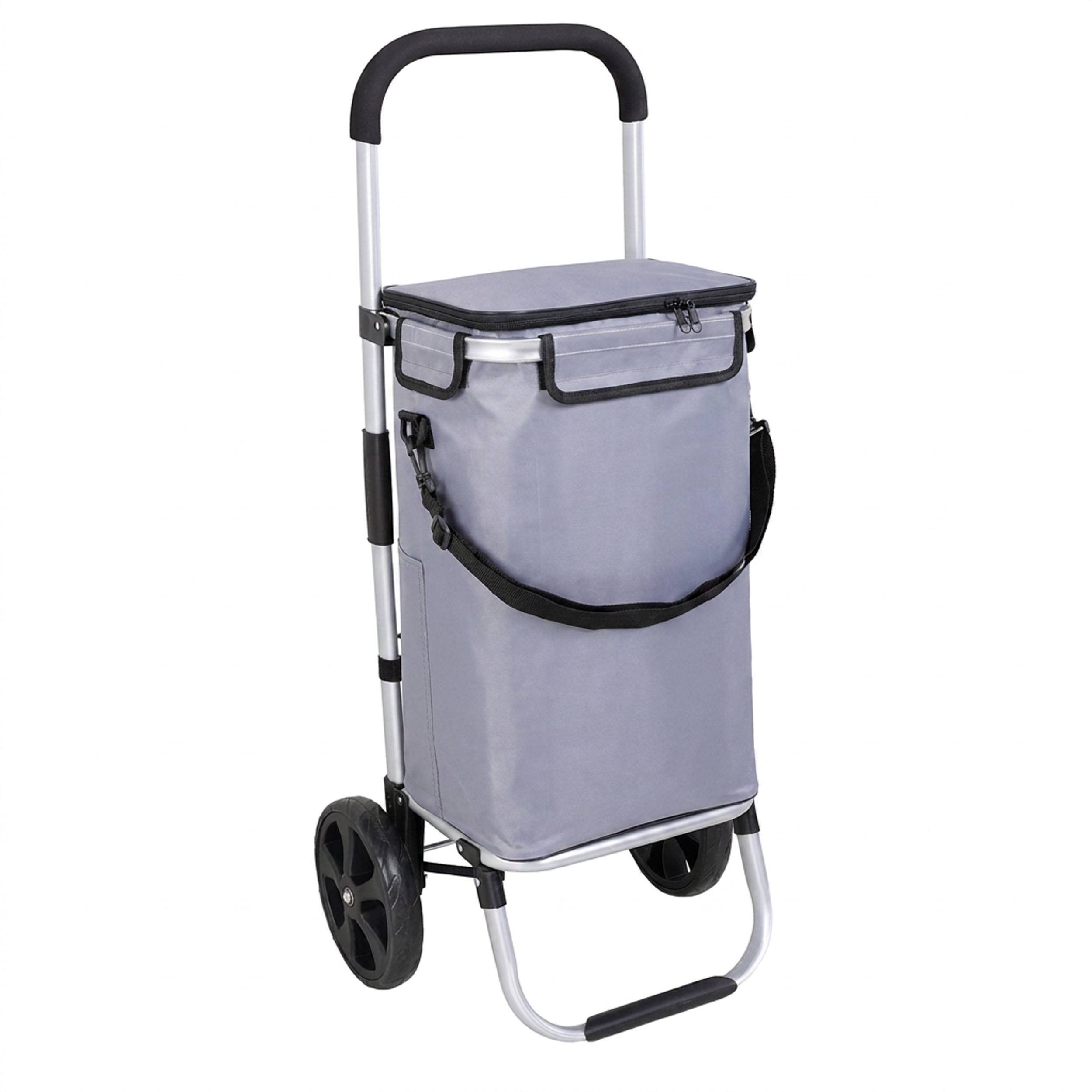 Travelnet Boodschappenwagen 40L, met koelvakje, inklapbaar, aluminium frame
