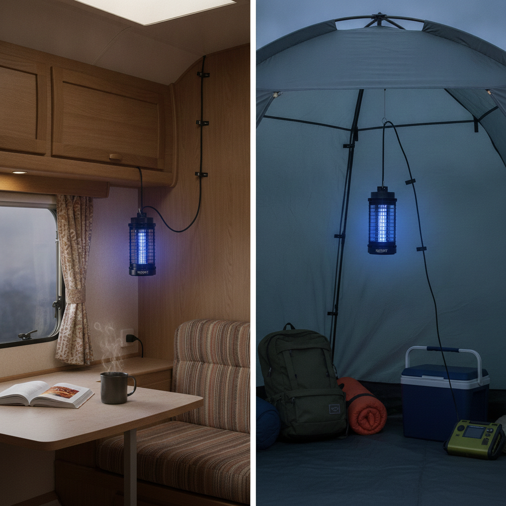 Deconet Elektrische insectenlamp LED 3Watt UV licht - Bereik 15 m² - Muggen- en vliegenlamp - Afbeelding 4