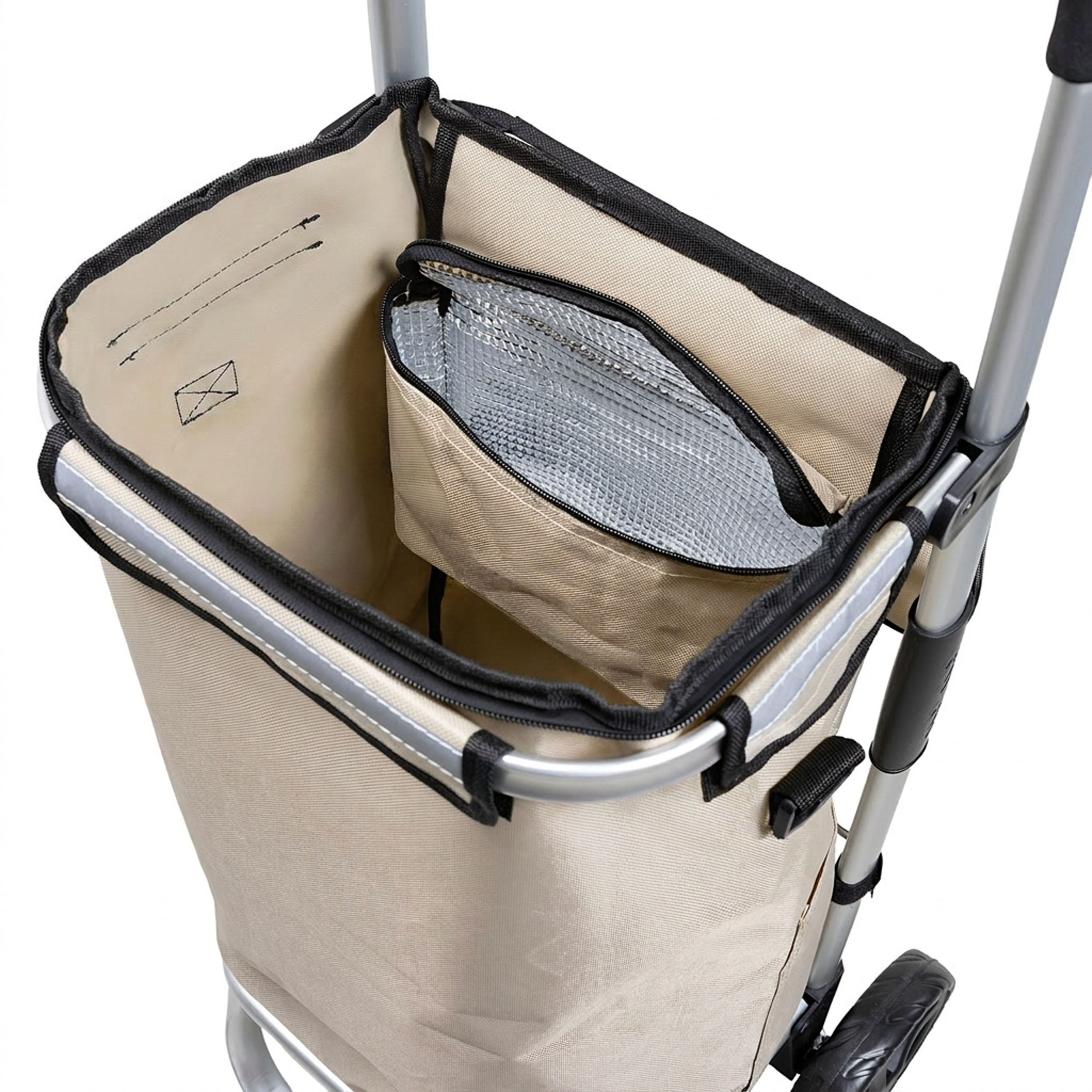 Travelnet Boodschappenwagen 40L, met koelvakje, inklapbaar, aluminium frame - Afbeelding 4