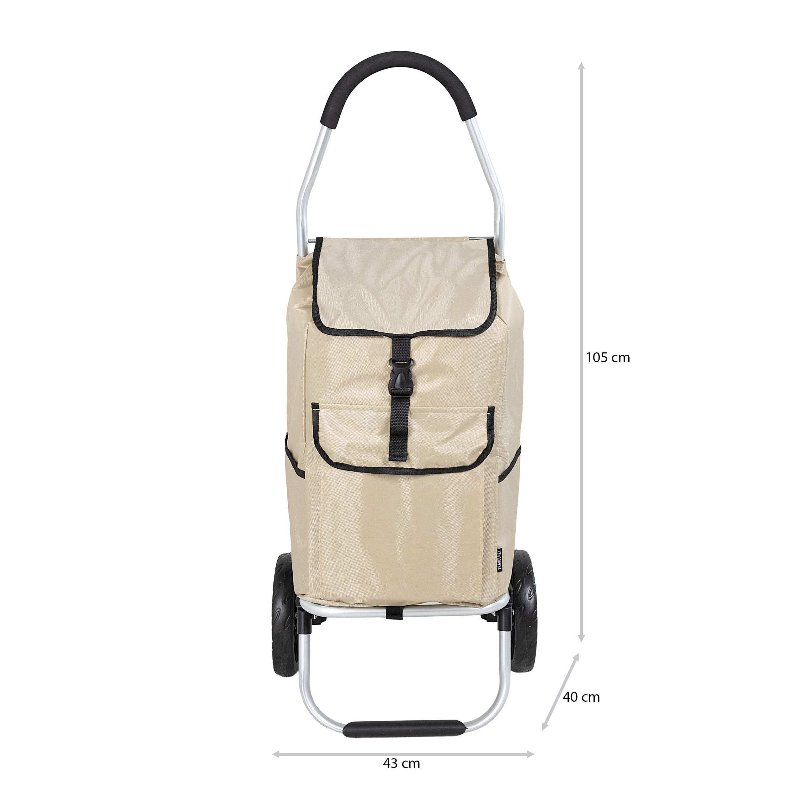 Travelnet Boodschappenwagen 40L, inklapbaar, aluminium frame, met wielen - Afbeelding 5