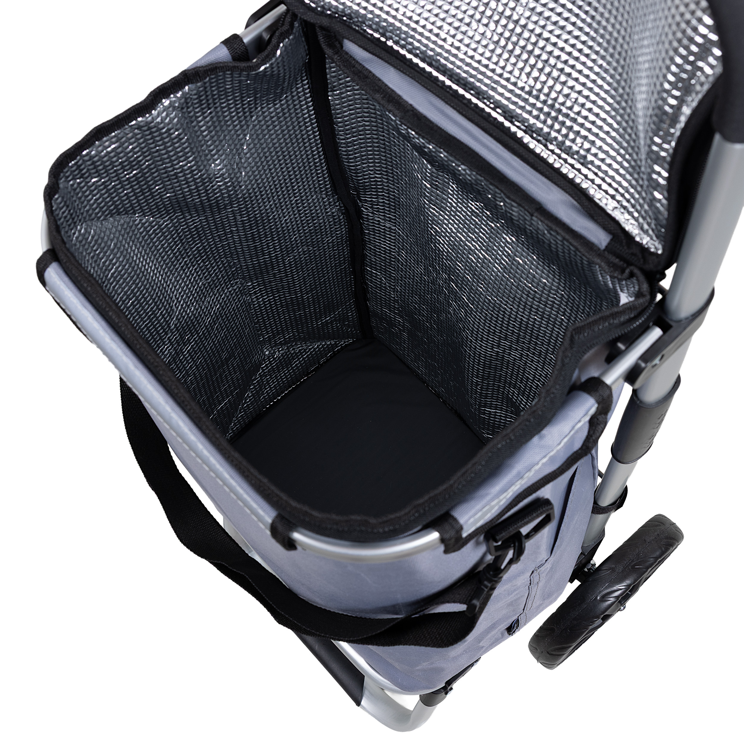 Travelnet boodschappentrolley met volledige koeltas. 40liter, inklapbaar, met wielen - Afbeelding 5