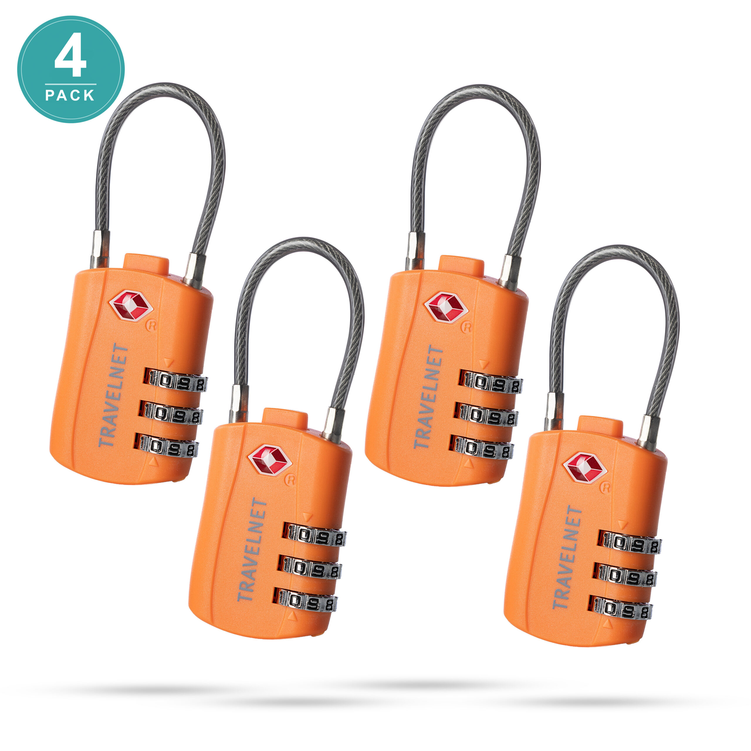 Travelnet TSA Reisslot met Cijfercode Set van 4