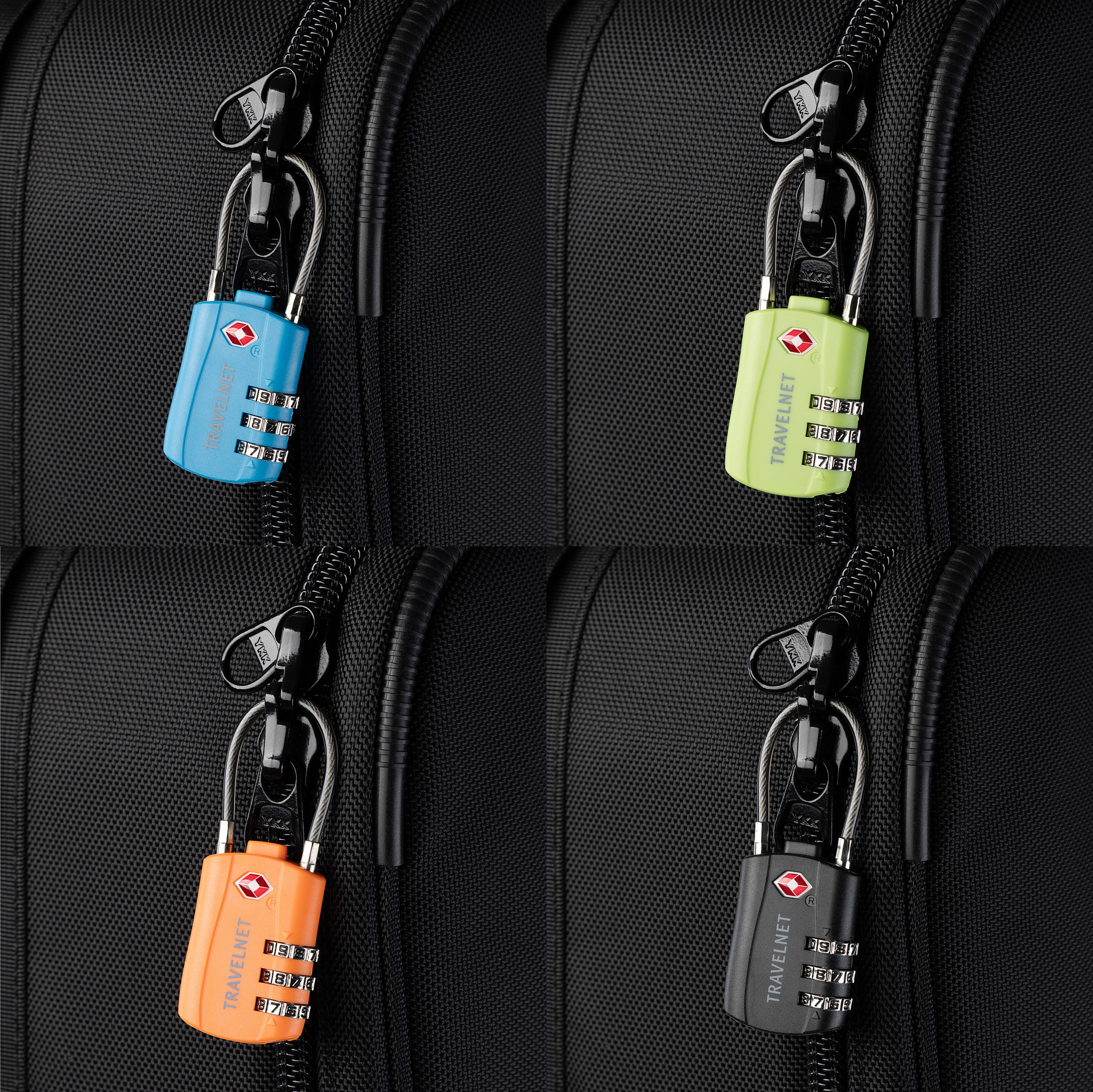 Travelnet TSA Reisslot met Cijfercode Set van 4 - Afbeelding 3
