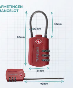 Travelnet TSA Reisslot met Cijfercode Set van 4 - Afbeelding 5