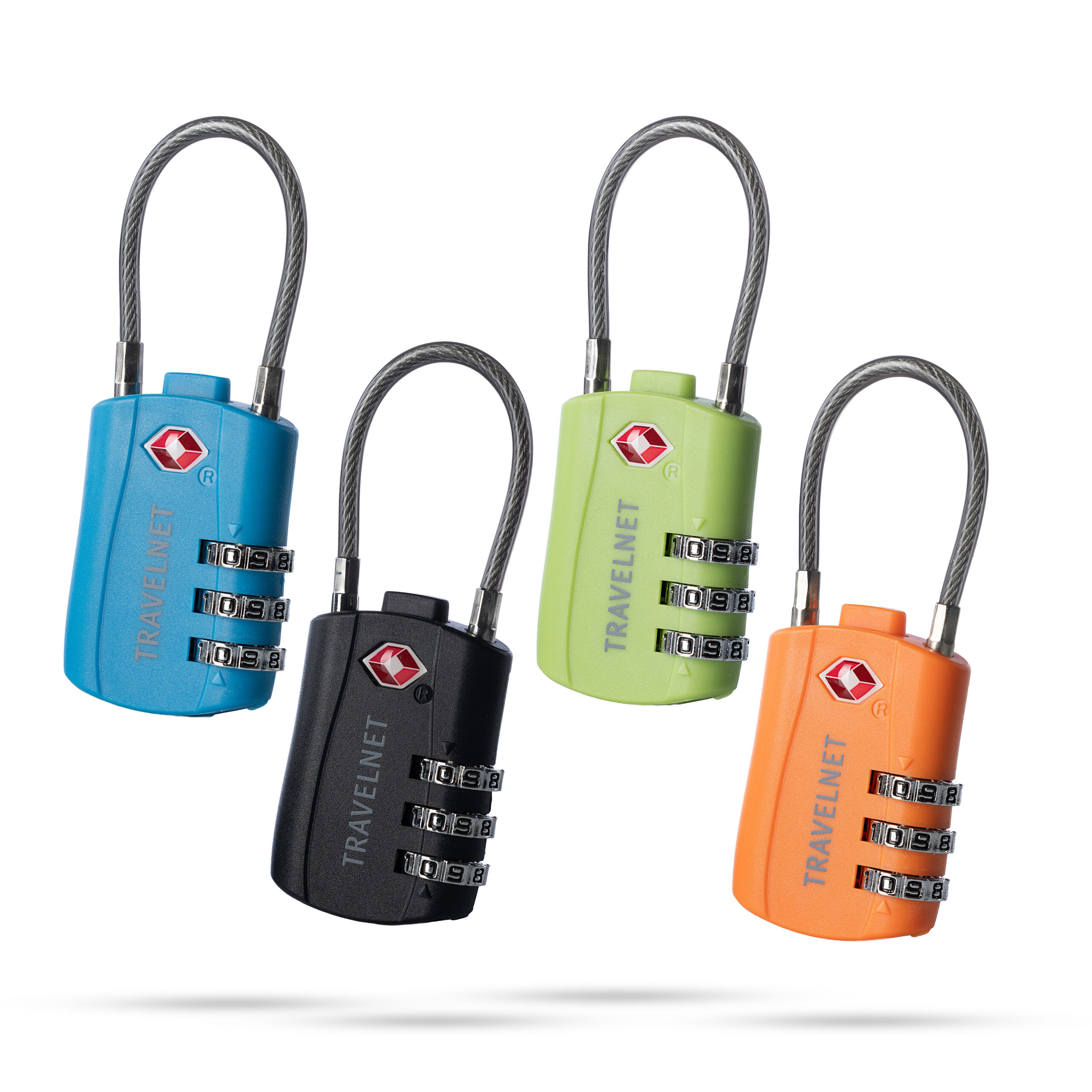 Travelnet TSA Reisslot met Cijfercode Set van 4 - Afbeelding 5