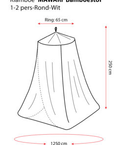 Alternative view of Deconet Bamboestof klamboe - Mawari - Topring 65cm /1250cm omtrek WIT - 1-2 pers