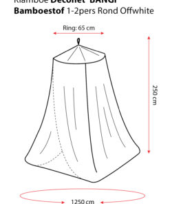 Alternative view of Deconet Bamboestof klamboe - Bangi- Topring 65cm /1250cm omtrek Offwhite- 1-2 pers