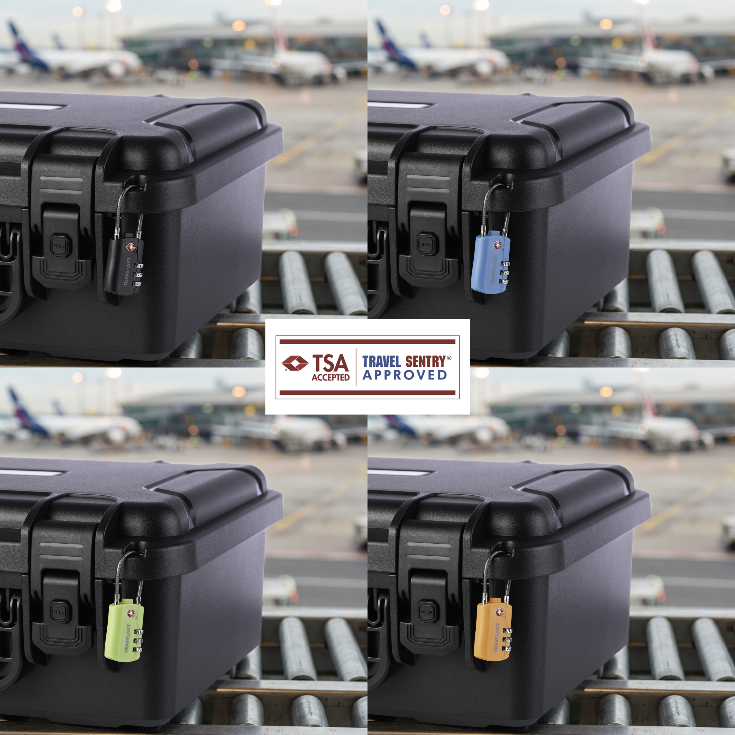 Travelnet TSA Reisslot met Cijfercode Set van 4 - Afbeelding 2