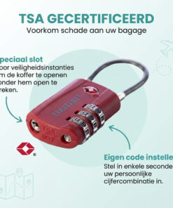 Travelnet TSA Reisslot met Cijfercode Set van 2 - Afbeelding 4