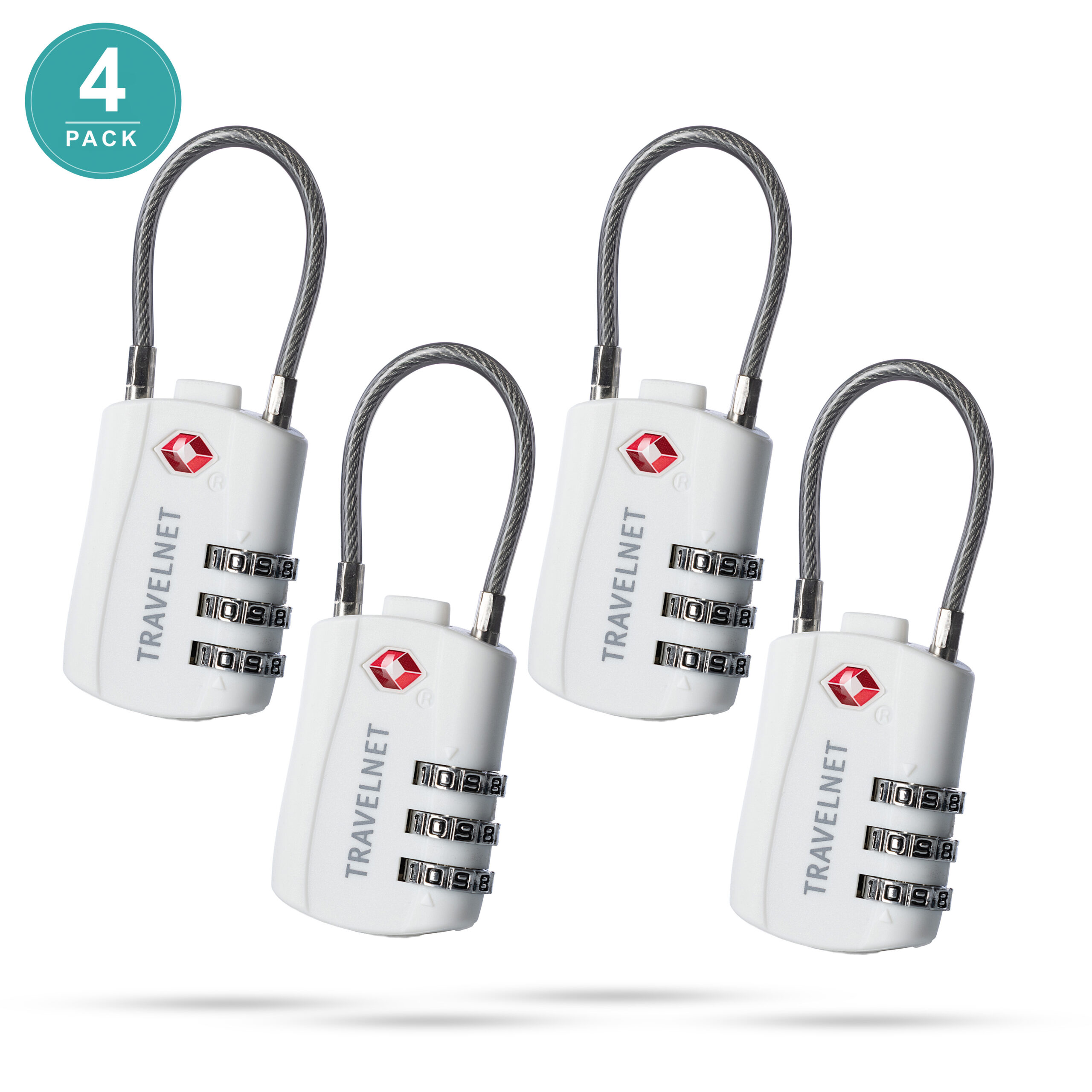 Travelnet TSA Reisslot met Cijfercode Set van 4