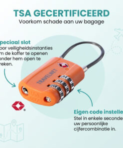 Travelnet TSA Reisslot met Cijfercode Set van 2 - Afbeelding 5