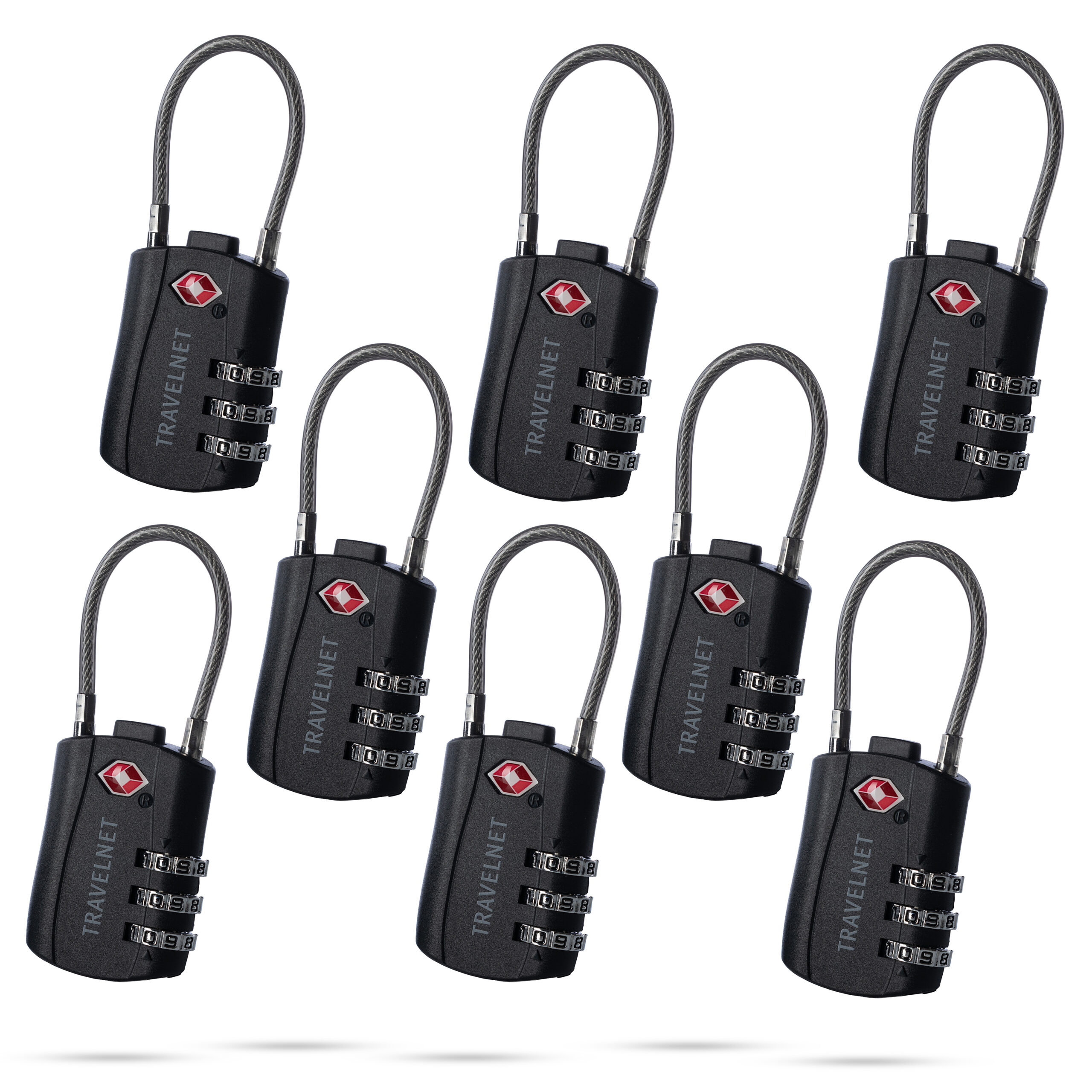 Travelnet TSA Reisslot met Cijfercode Set van 8 - Afbeelding 7