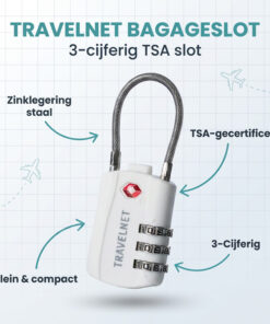 Travelnet TSA Reisslot met Cijfercode Set van 4 - Afbeelding 11
