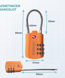 Travelnet TSA Reisslot met Cijfercode Set van 4 - Afbeelding 5