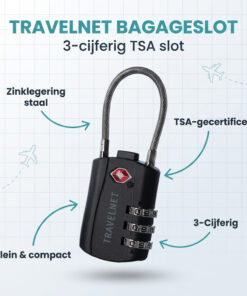 Travelnet TSA Reisslot met Cijfercode Set van 4 - Afbeelding 9