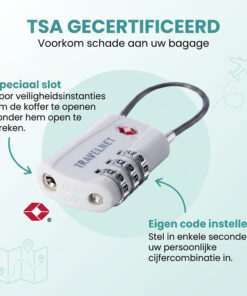 Travelnet TSA Reisslot met Cijfercode Set van 2 - Afbeelding 6