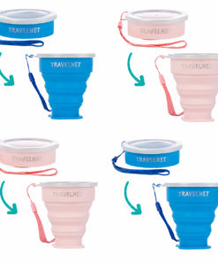 Travelnet Fun Family Opvouwbare Siliconen Bekerset - Set van 4 - Afbeelding 11